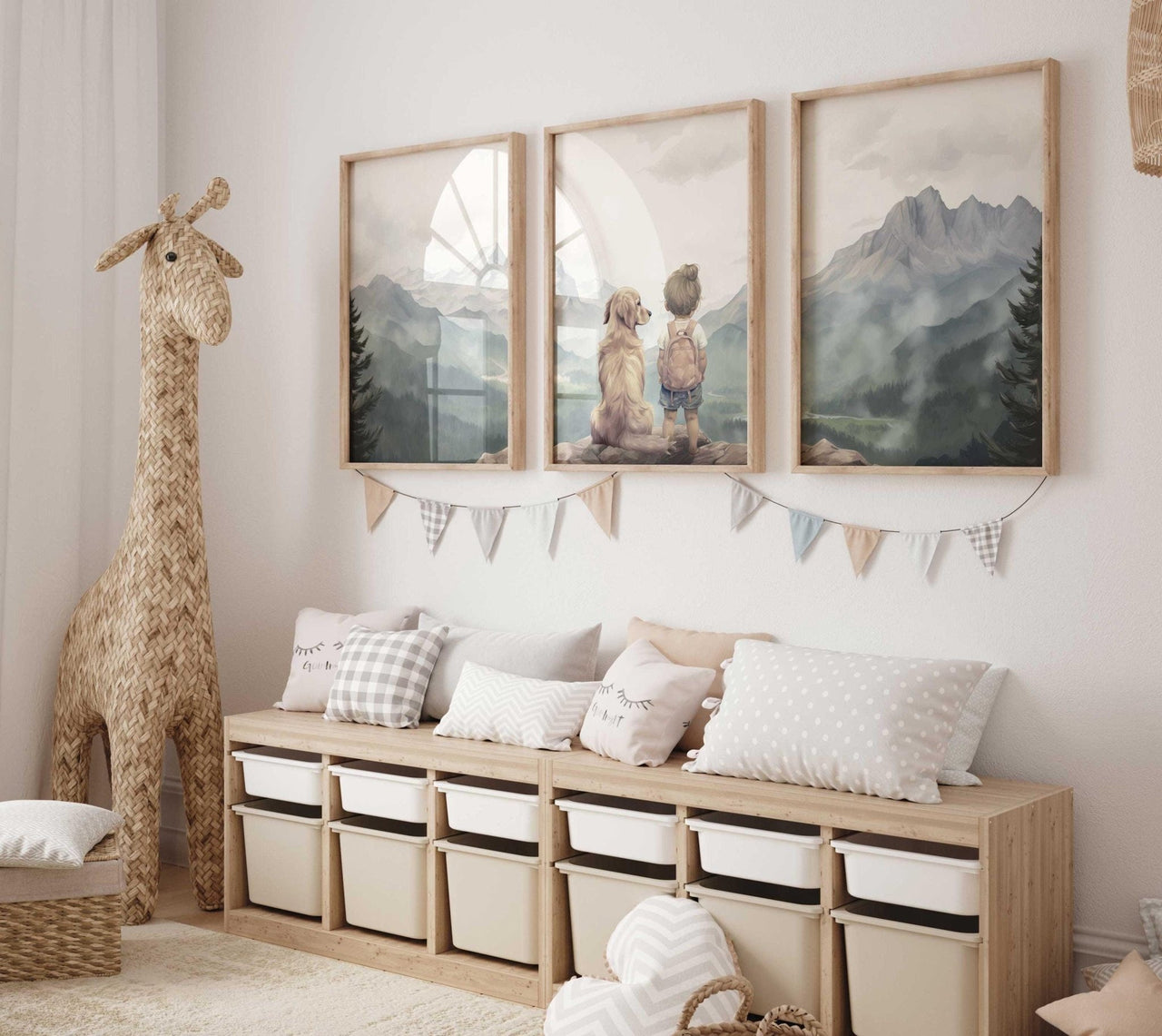 Golden Retriever Wall Art – Dog Nursery Print • Set of 3