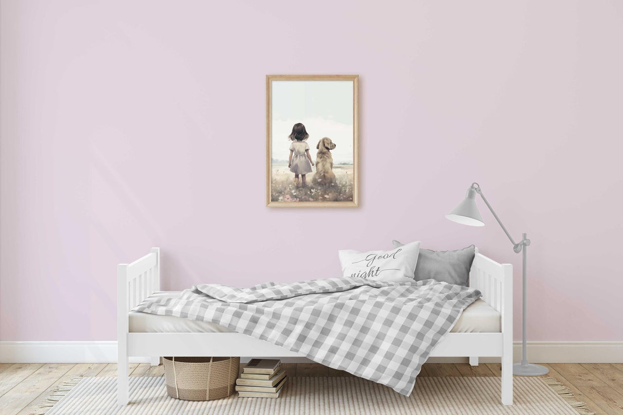 Golden Retriever Wall Art – Dog Nursery Print for Kids Room