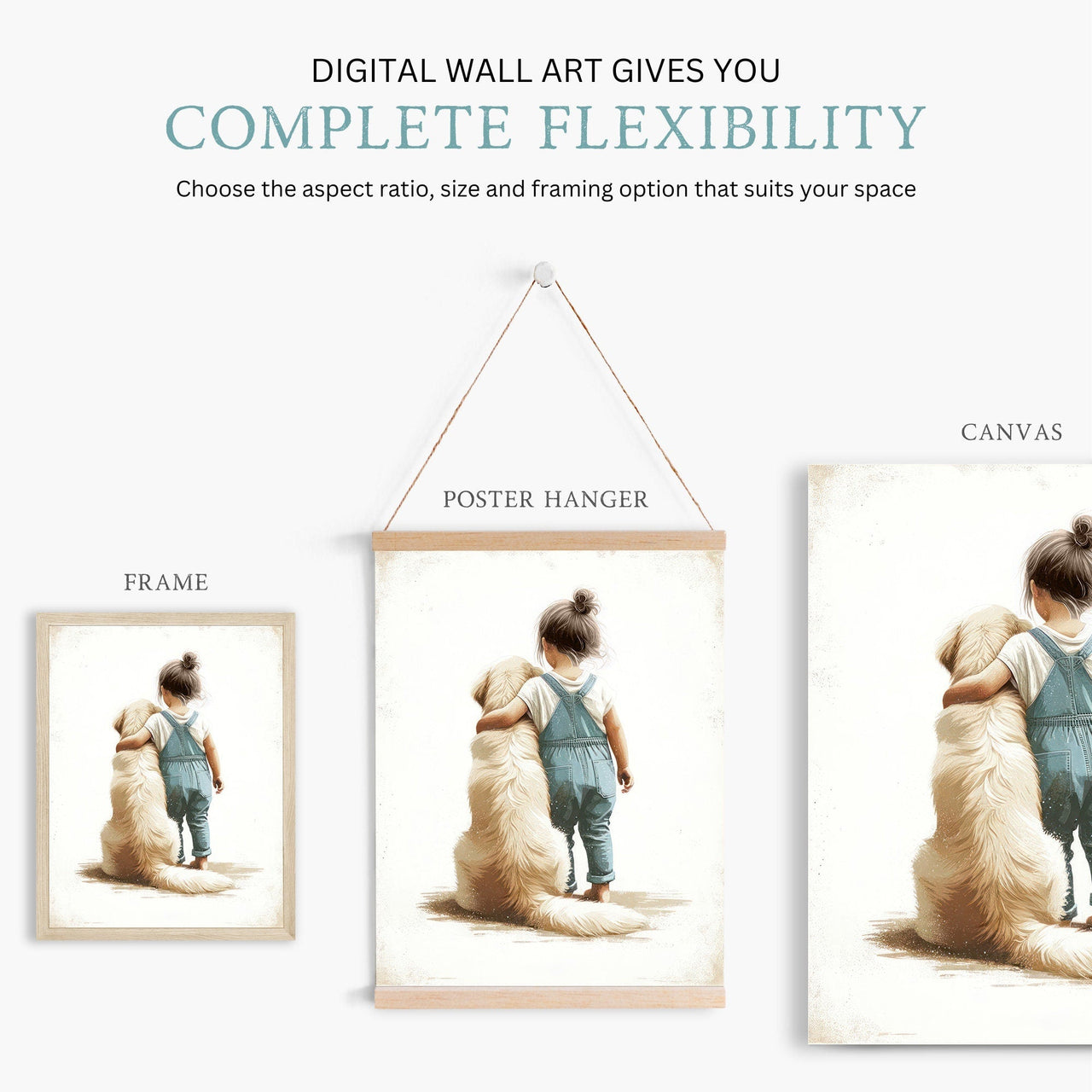 Golden Retriever Wall Art – Dog Nursery Print for Kids Room