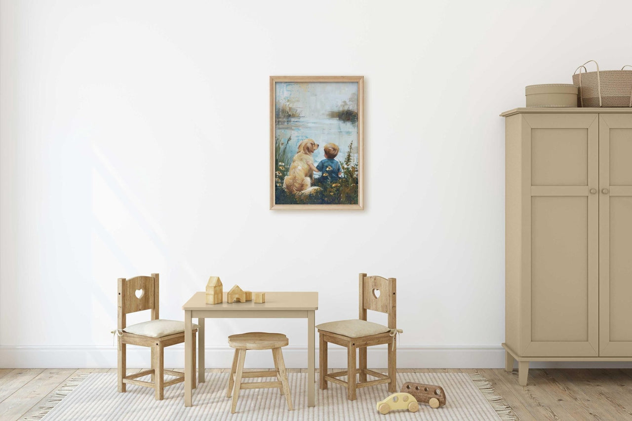 Golden Retriever Wall Art – Dog Boys Room Print