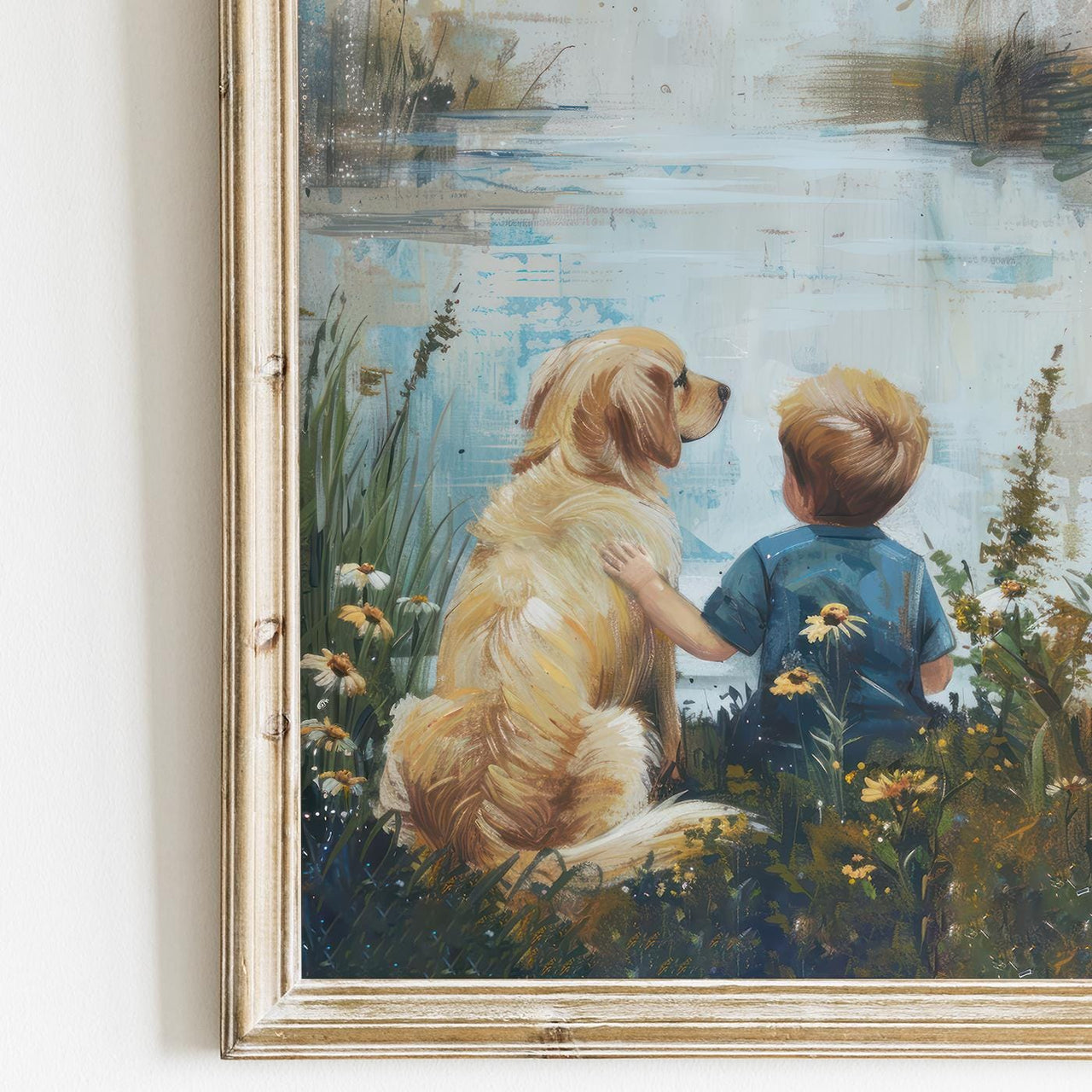 Golden Retriever Wall Art – Dog Boys Room Print