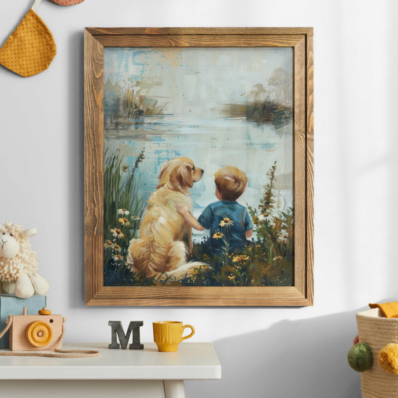 Golden Retriever Wall Art – Dog Boys Room Print