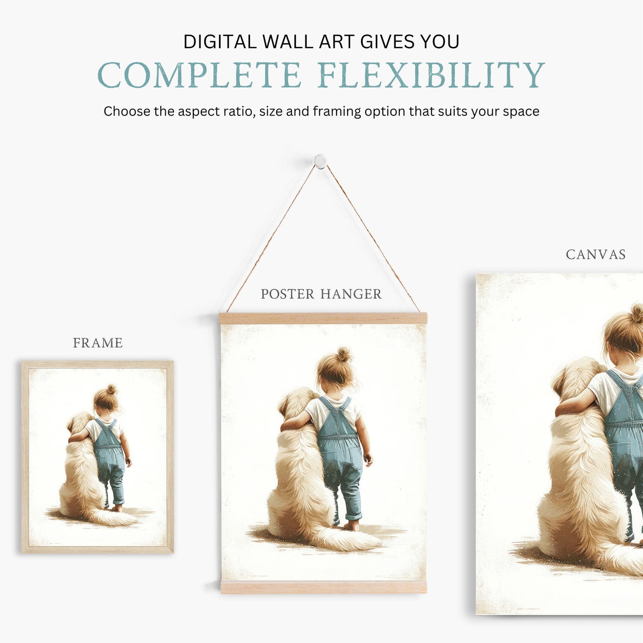 Golden Retriever Wall Art – Dog Nursery Print for Girls Room