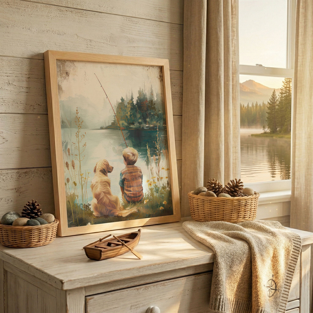 Golden Retriever Wall Art – Animal Boys Room Print