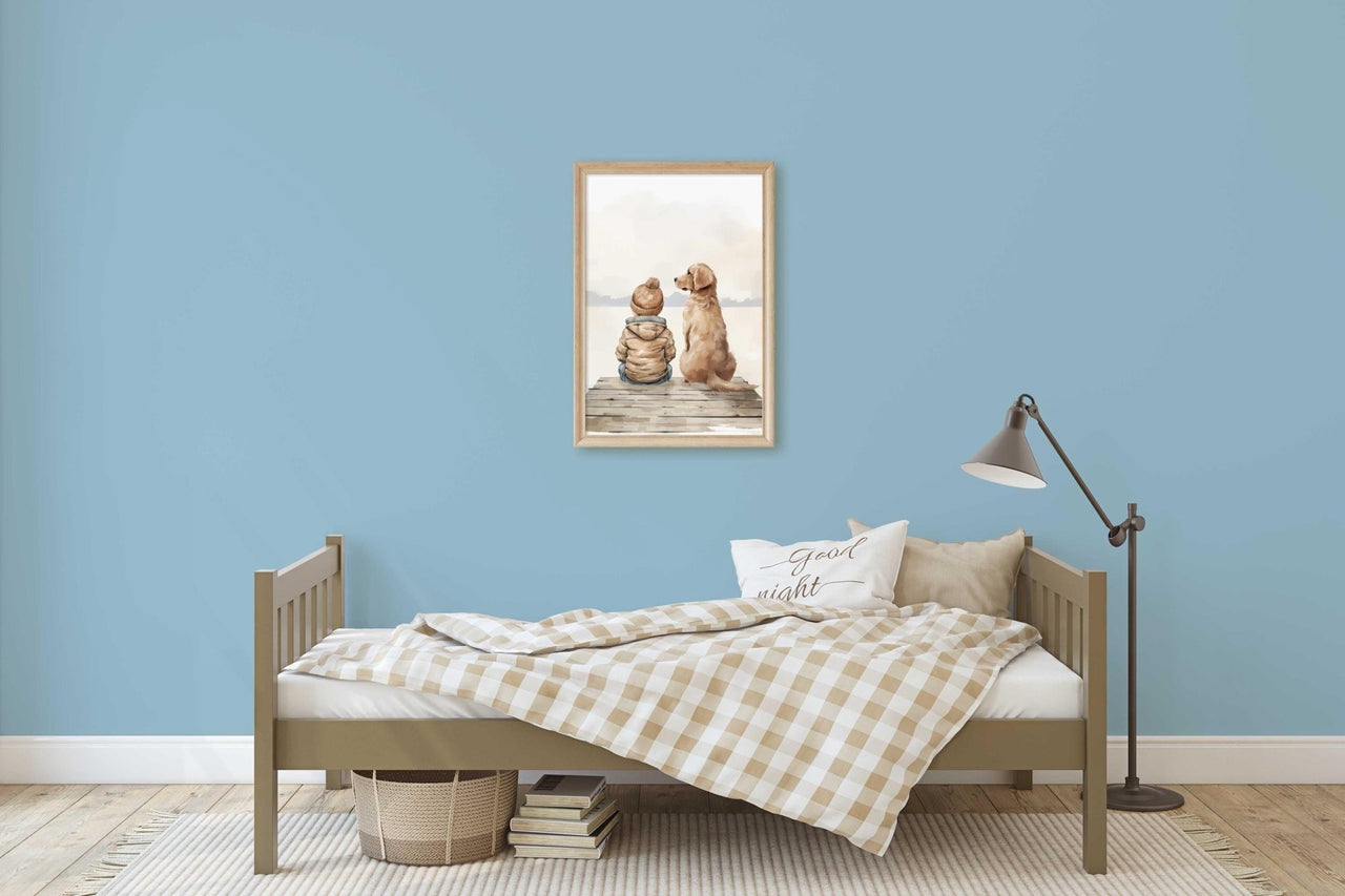 Golden Retriever Wall Art – Canine Boys Room Print