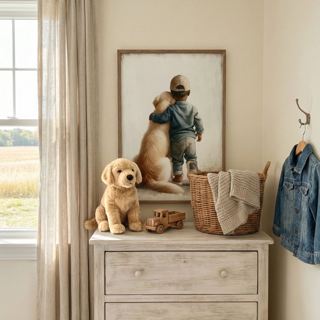 Golden Retriever Wall Art – Dog Boys Room Print