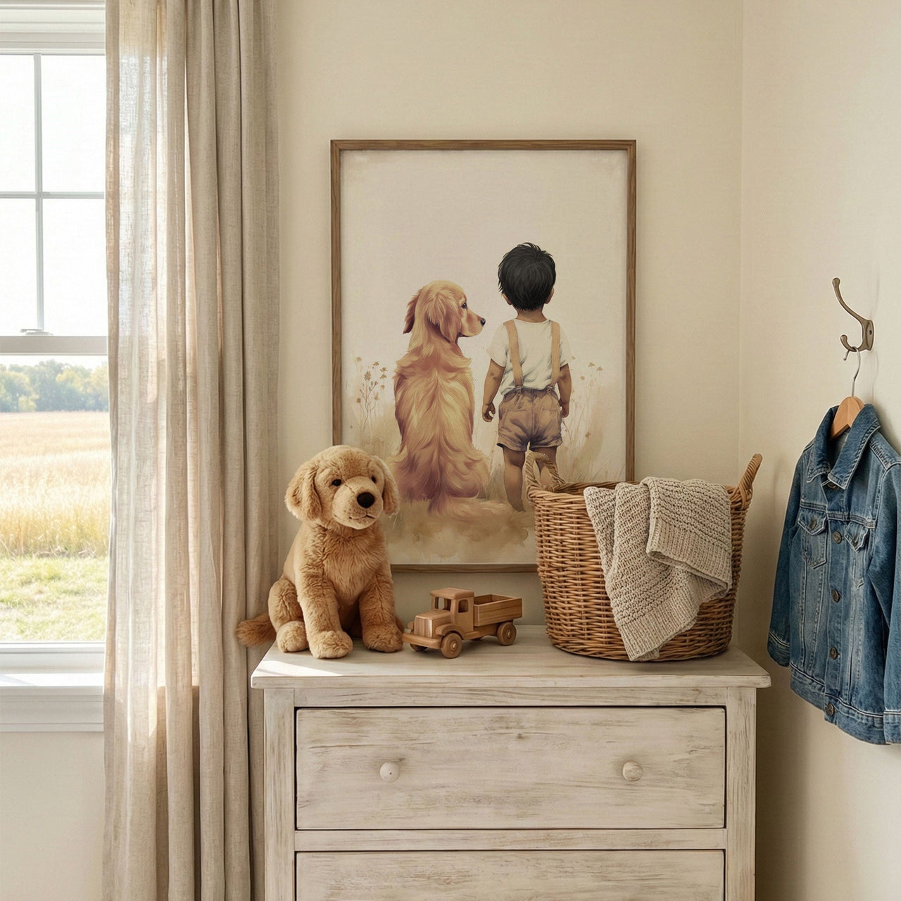 Golden Retriever Wall Art – Dog Boys Room Print