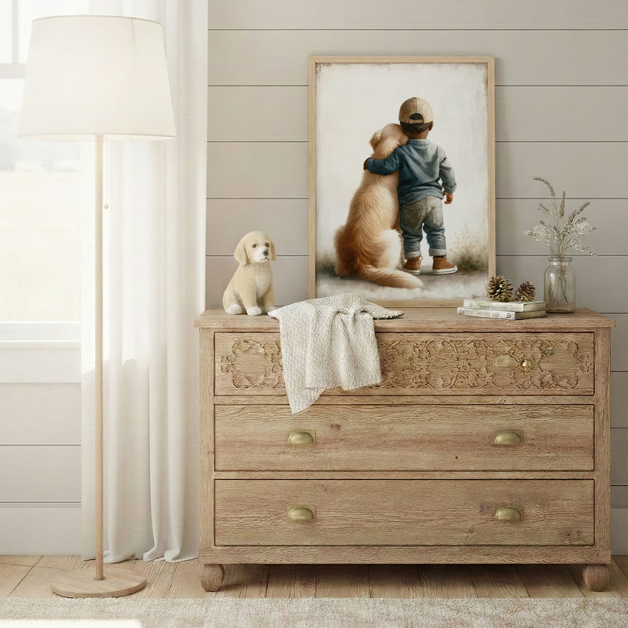Golden Retriever Wall Art – Dog Boys Room Print