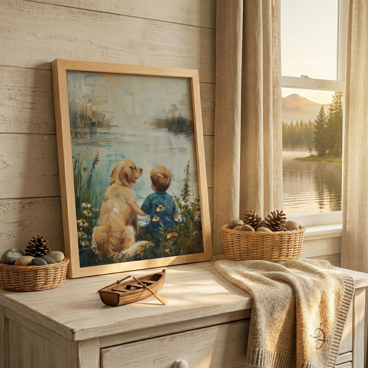 Golden Retriever Wall Art – Dog Boys Room Print