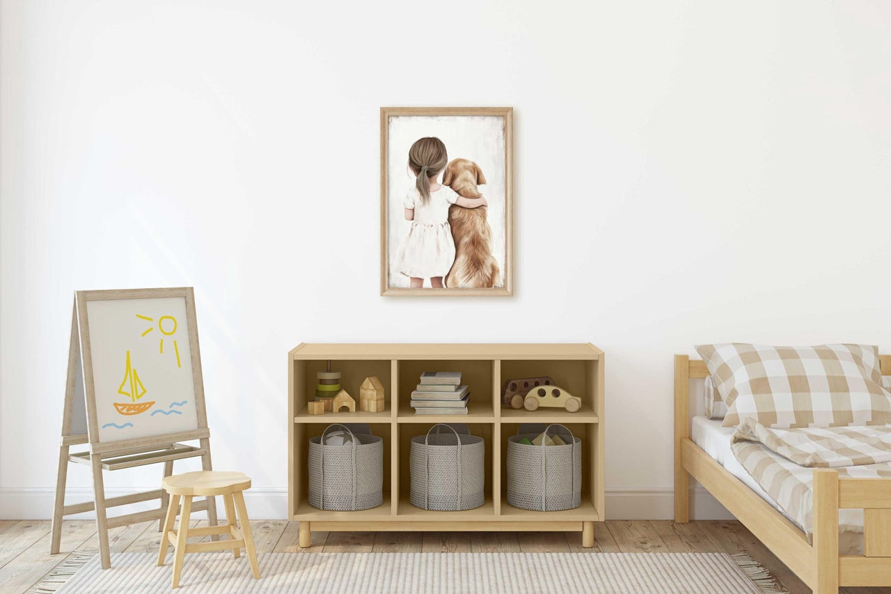 Golden Retriever Wall Art – Dog Nursery Print for Toddlers