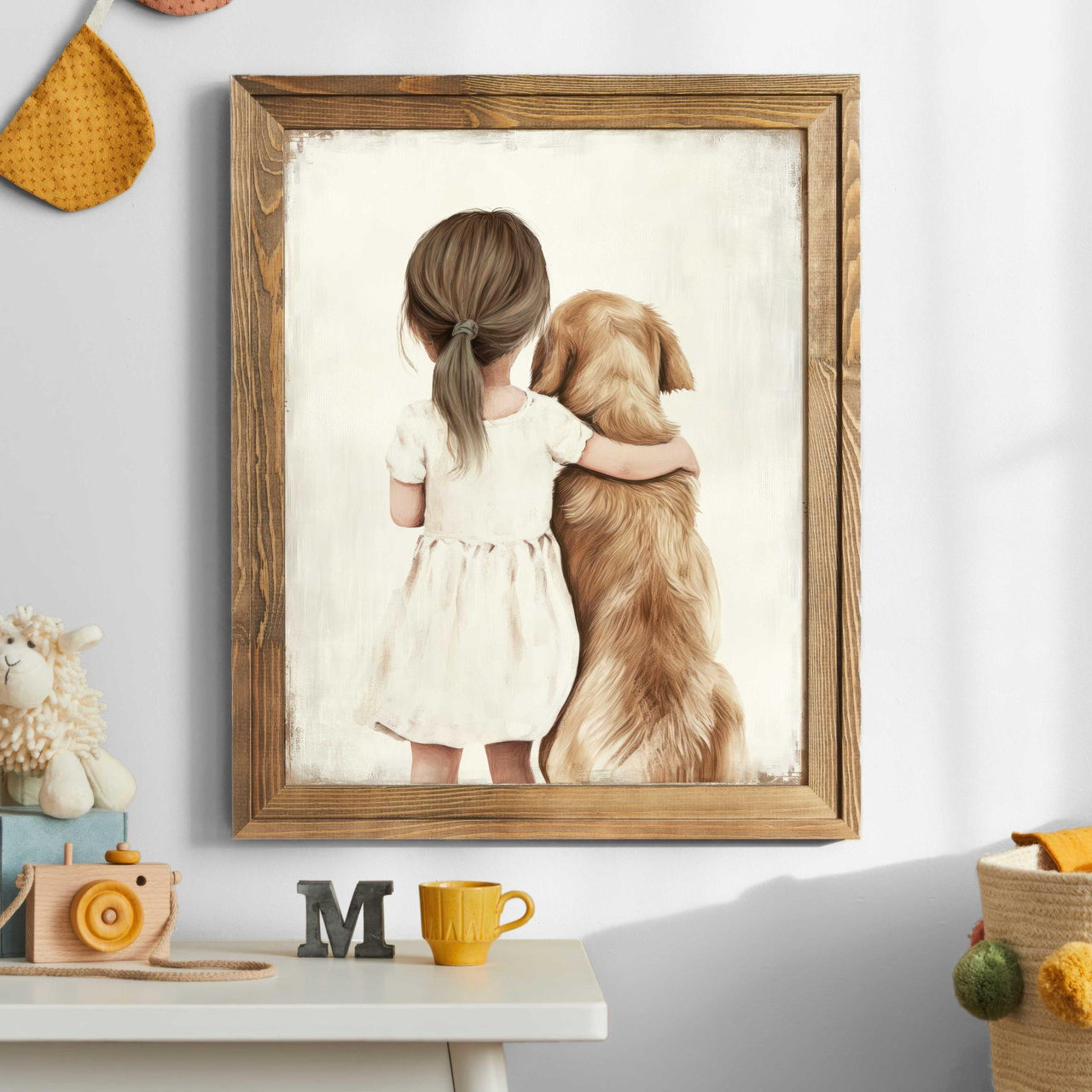 Golden Retriever Wall Art – Dog Nursery Print for Toddlers