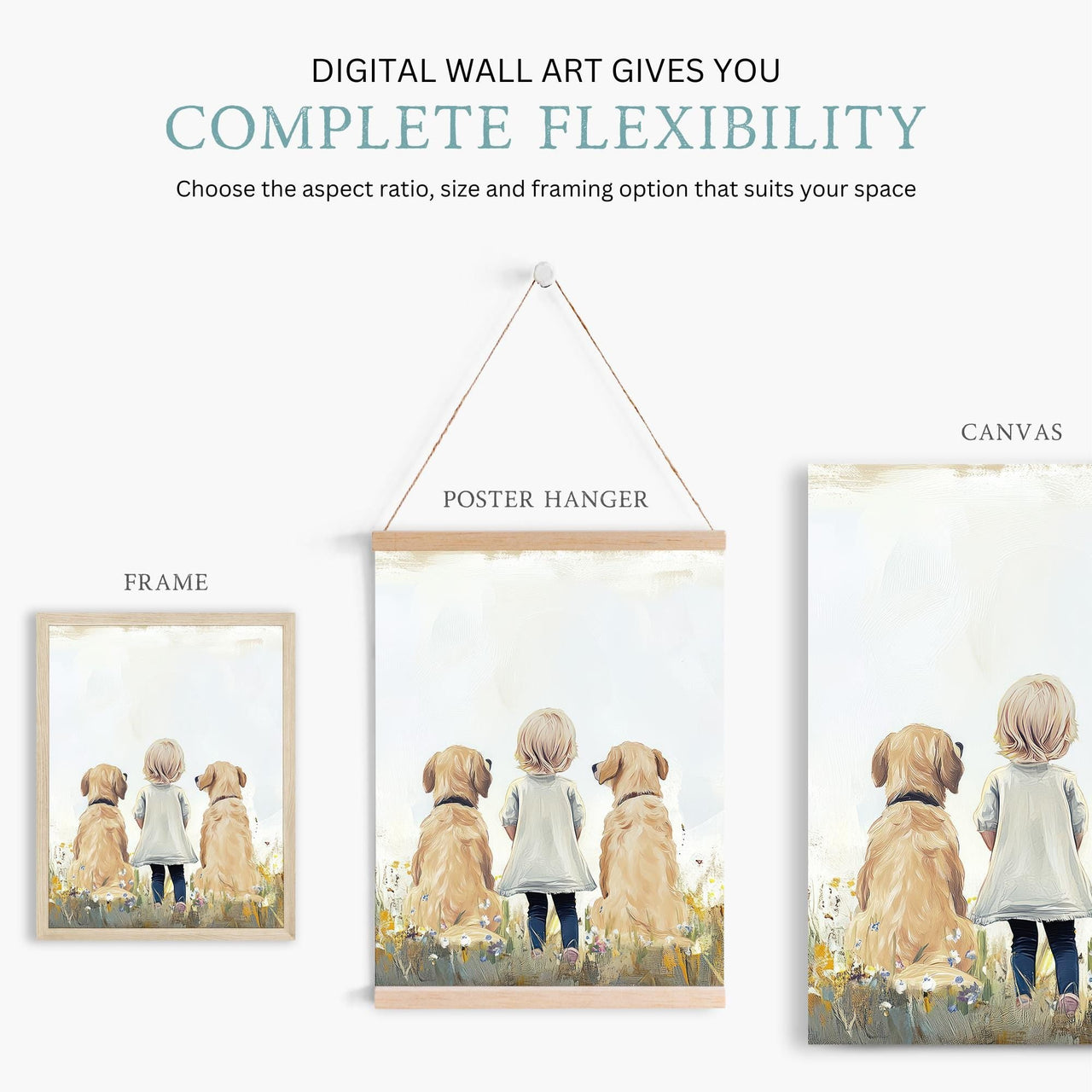 Golden Retriever Wall Art – Animal Nursery Print • Set of 3