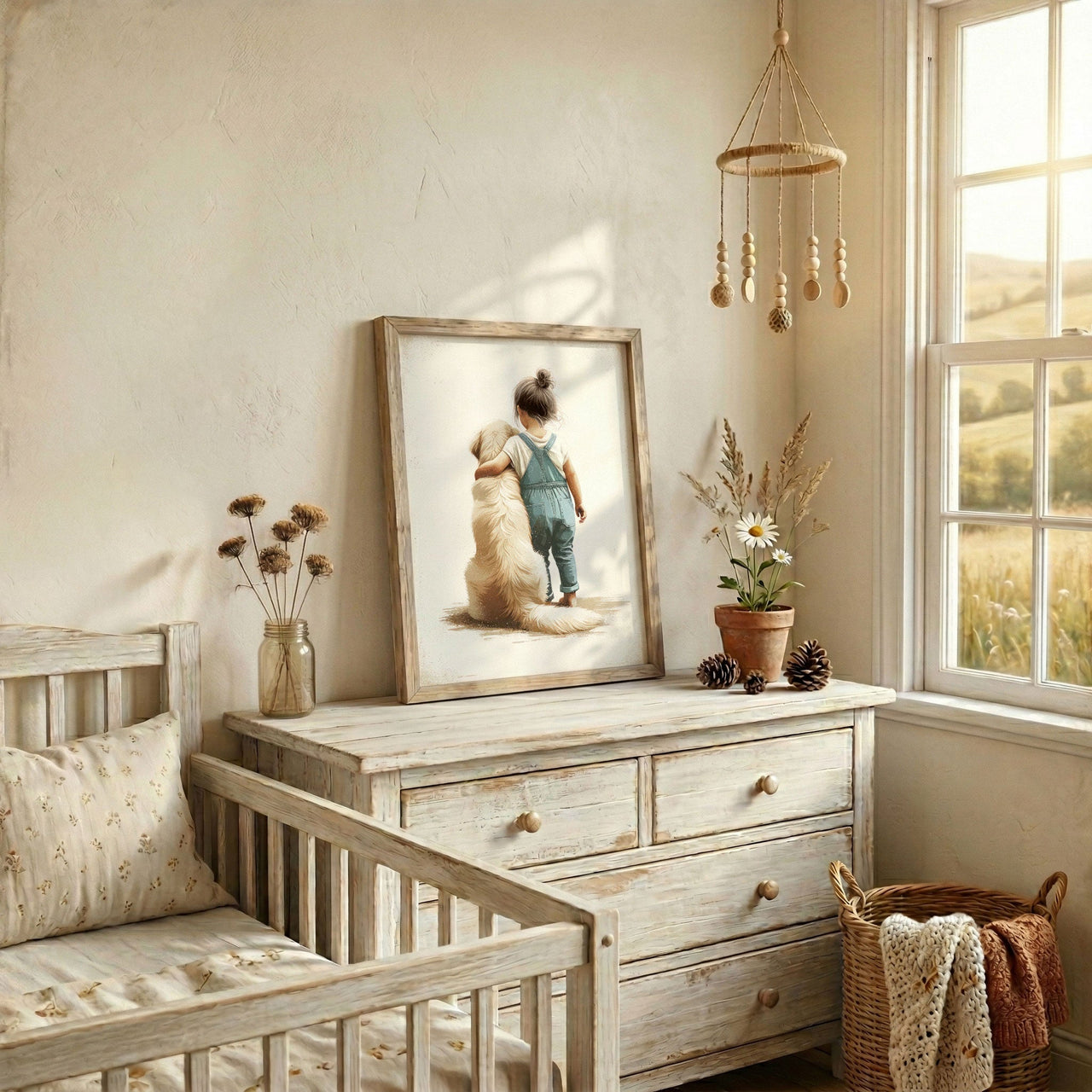 Golden Retriever Wall Art – Dog Nursery Print for Kids Room