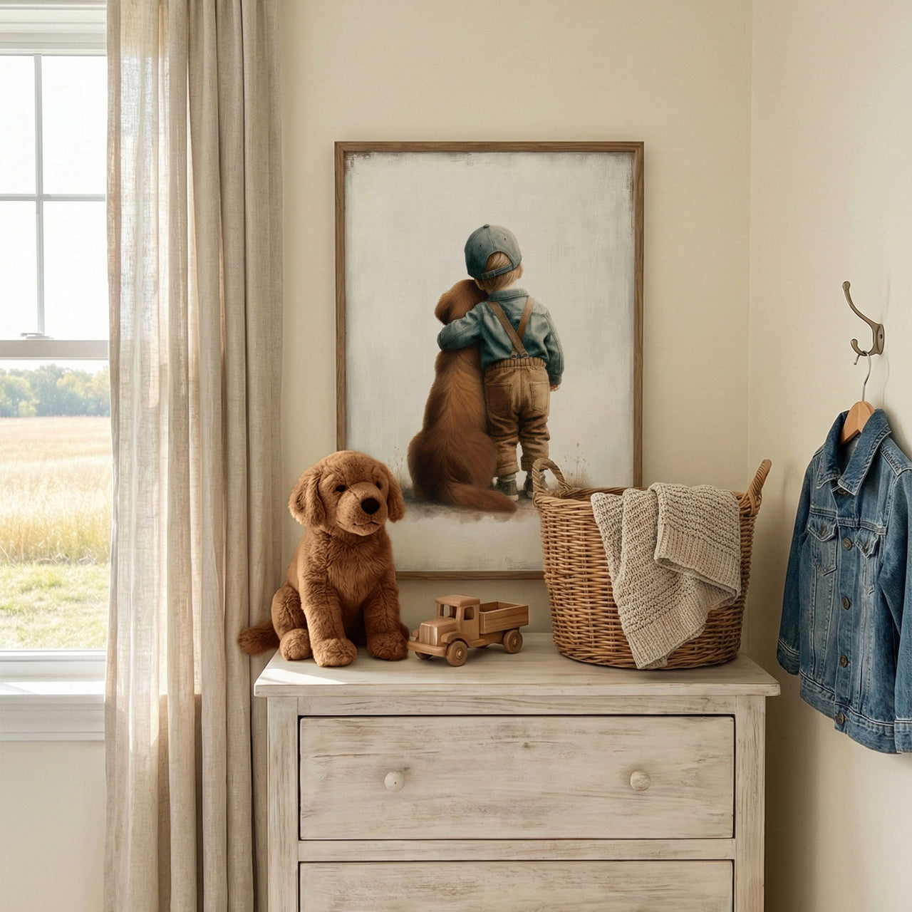 Golden Retriever Wall Decor – Dog Boys Room Print