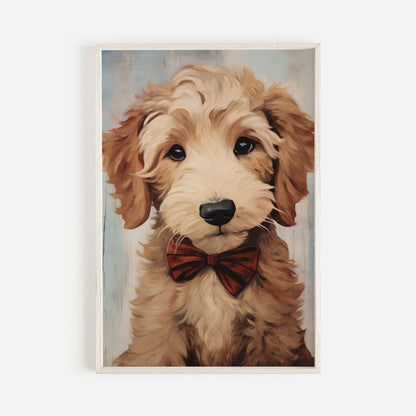 Goldendoodle Art Print, Vintage Dog Decor, Gift for Dog Lovers - WildfieldPrints