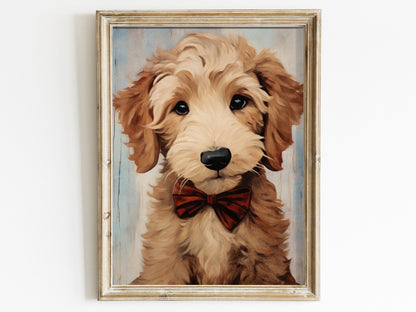Goldendoodle Art Print, Vintage Dog Decor, Gift for Dog Lovers - WildfieldPrints