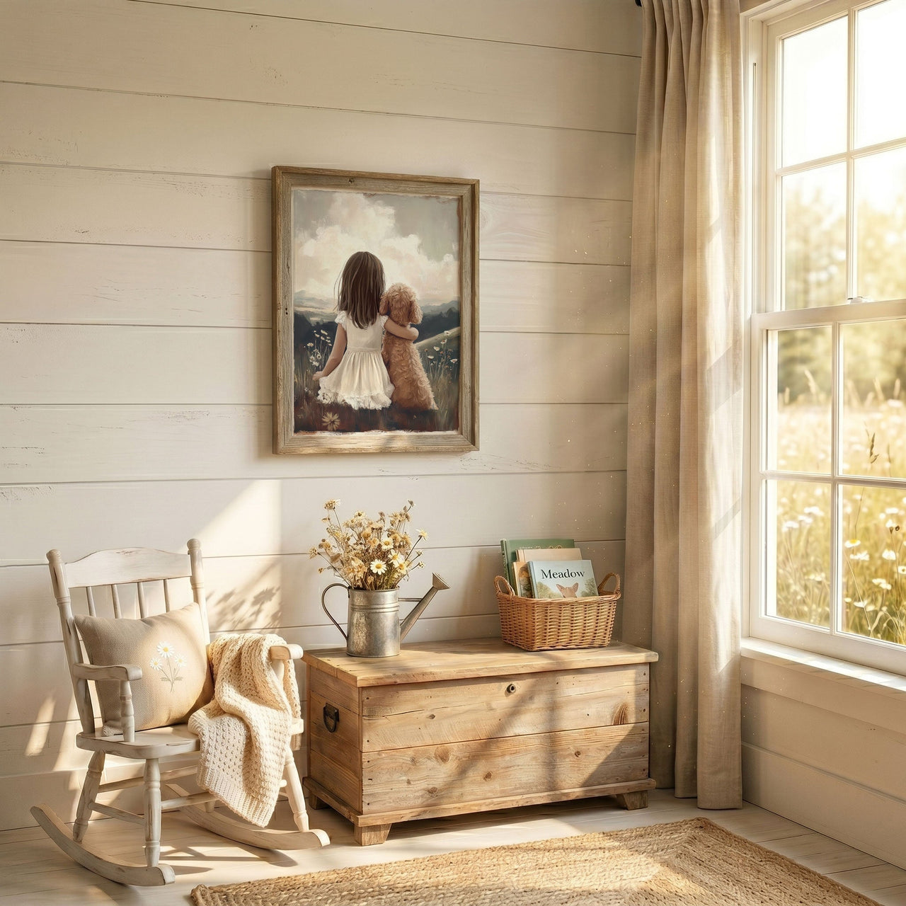 Goldendoodle Nursery Art – Dog Wall Decor for Girls