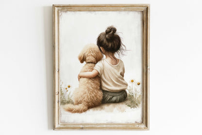 Goldendoodle Nursery Print, Dog Art for Girls, Toddler Room Decor - WildfieldPrints