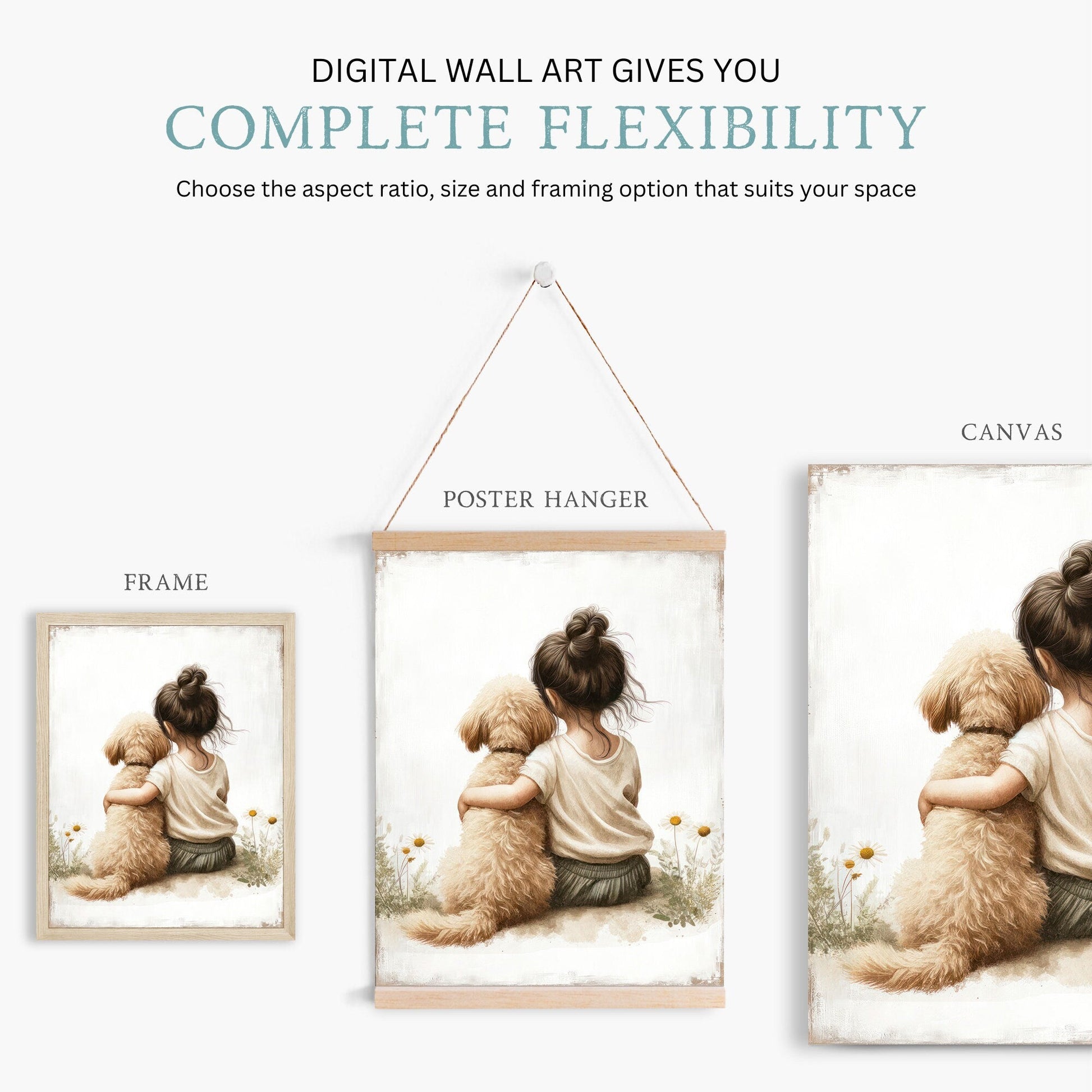 Goldendoodle Nursery Print, Dog Art for Girls, Toddler Room Decor - WildfieldPrints