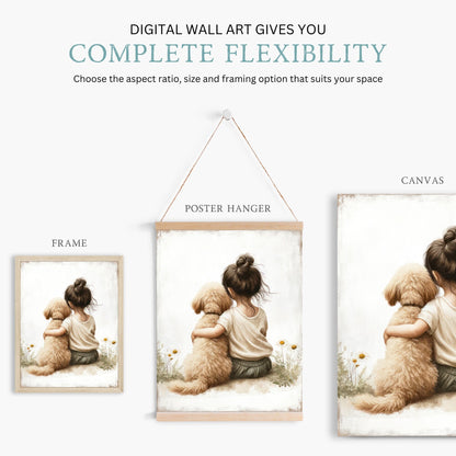 Goldendoodle Nursery Print, Dog Art for Girls, Toddler Room Decor - WildfieldPrints