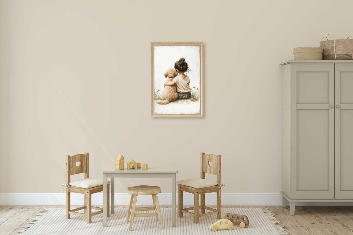 Goldendoodle Nursery Print, Dog Art for Girls, Toddler Room Decor - WildfieldPrints