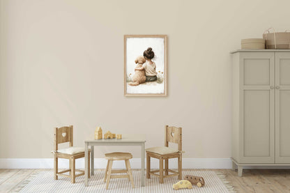 Goldendoodle Nursery Print, Dog Art for Girls, Toddler Room Decor - WildfieldPrints