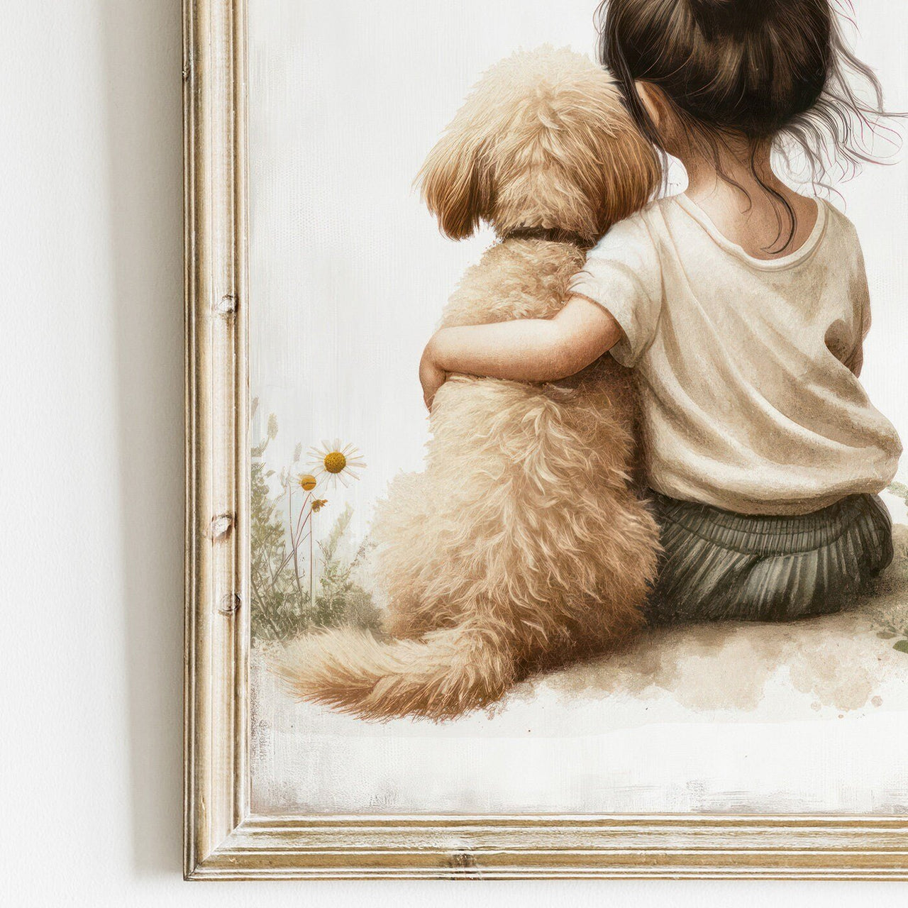 Goldendoodle Nursery Print – Dog Wall Decor for Girls Room