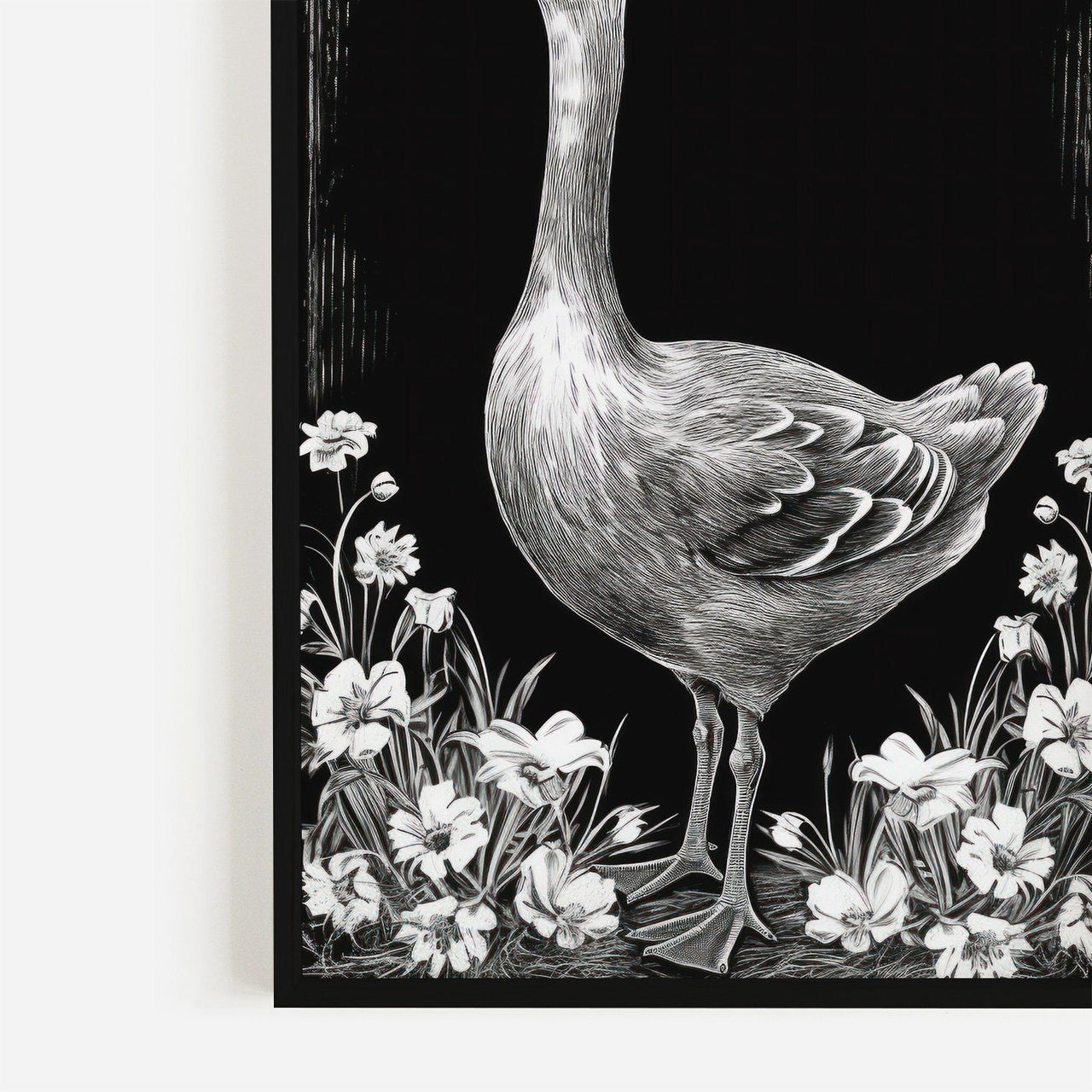 White Goose Wall Art – Farm Animal Nursery Print
