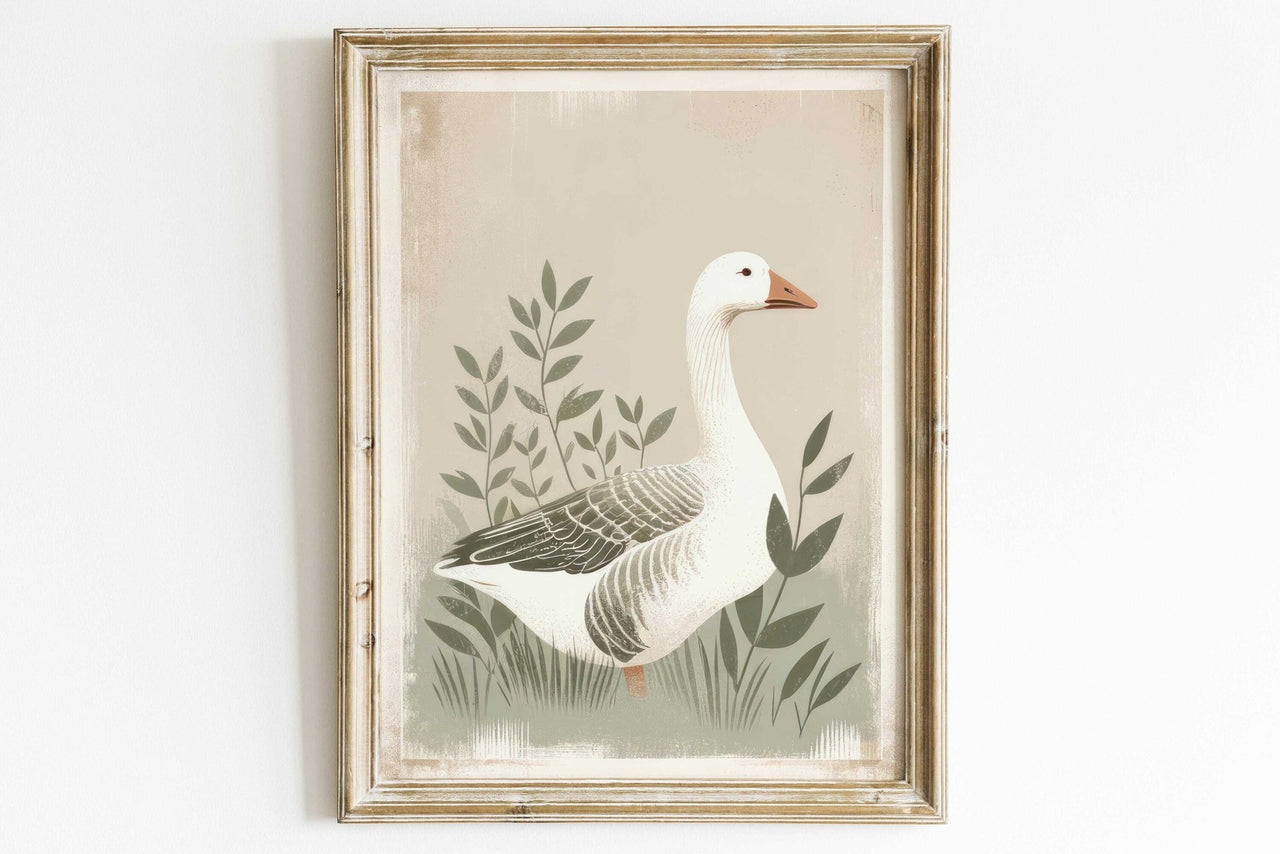 Goose Wall Art – Farm Animal Nursery Print