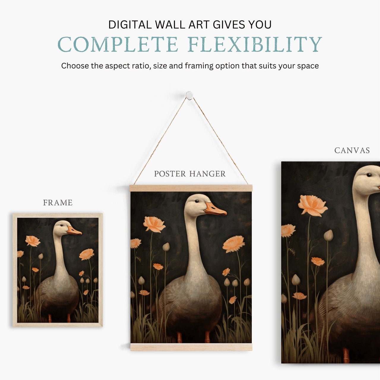 Goose Wall Art – Farm Animal Nursery Print