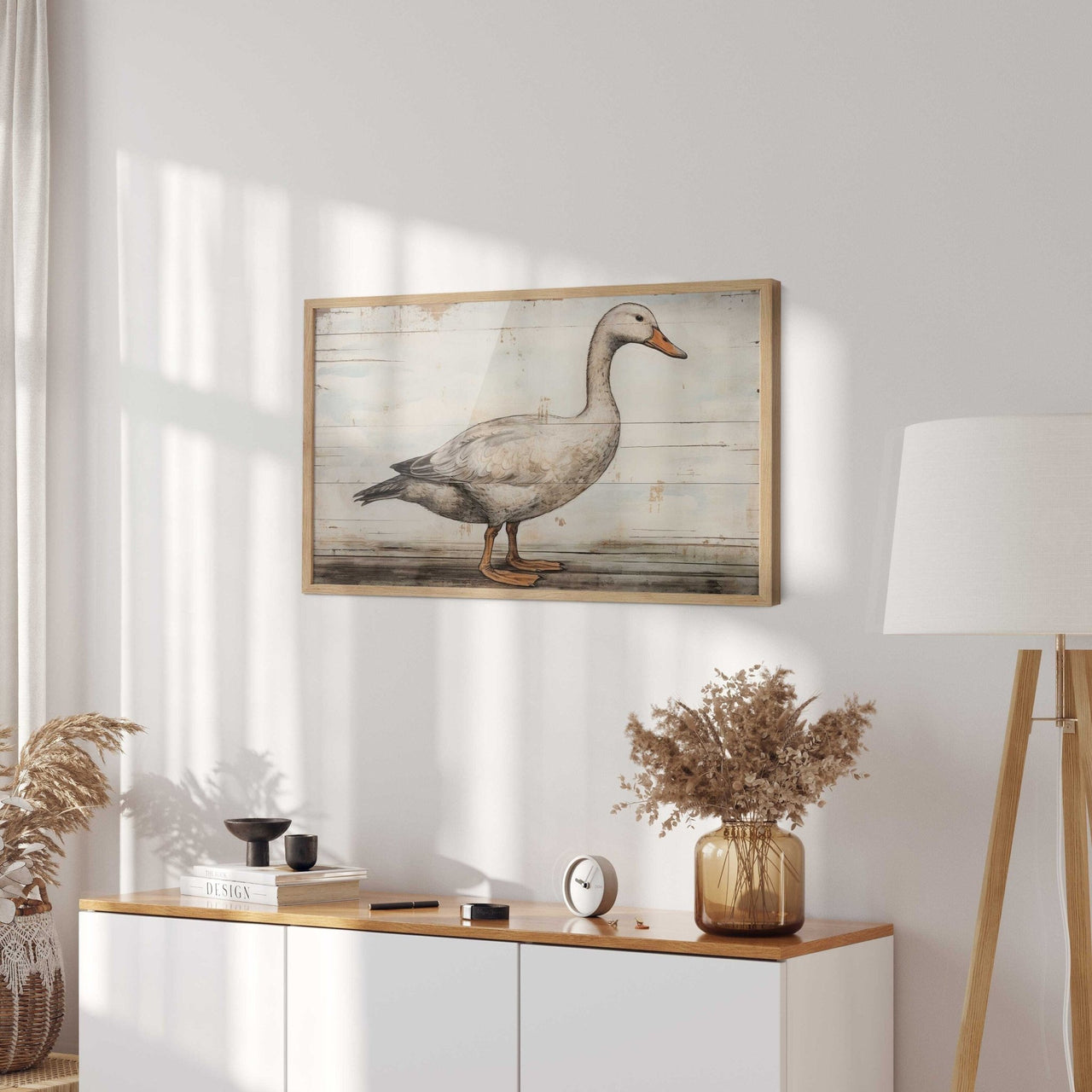White Goose Wall Art – Farmhouse Nursery Print