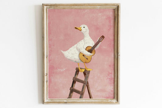 Goose Print, Whimsical Animal Nursery Decor, Fun Kid Room Art - WildfieldPrints