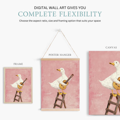 Goose Print, Whimsical Animal Nursery Decor, Fun Kid Room Art - WildfieldPrints
