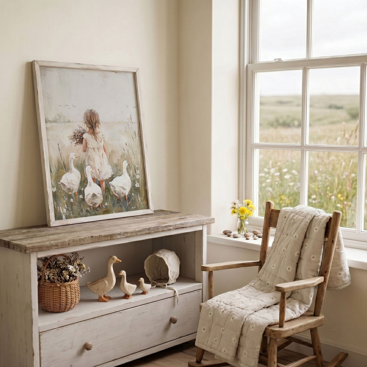Goose Wall Art – Farm Girls Room Print