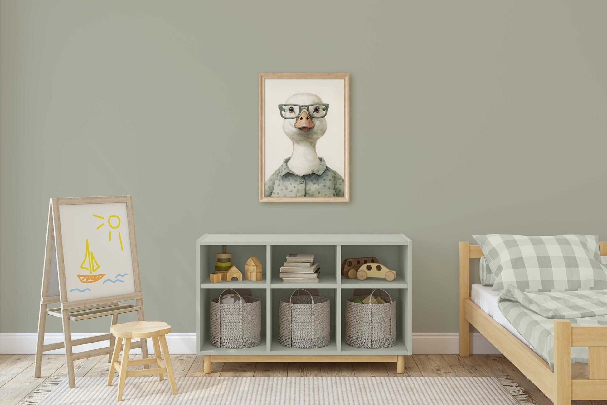 Goose Wall Art, Funny Animals in Glasses, Farmhouse Nursery Decor - WildfieldPrints