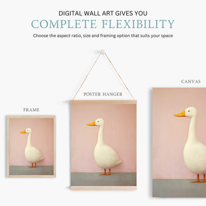 Goose Wall Art, Whimsical Animal Decor, Funny Farm Print - WildfieldPrints