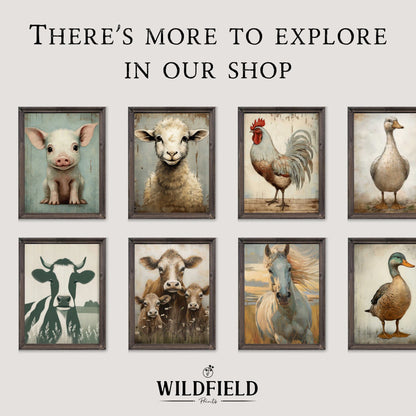 Goose Wall Art, Whimsical Animal Decor, Funny Farm Print - WildfieldPrints