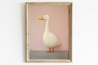Goose Wall Art, Whimsical Animal Decor, Funny Farm Print - WildfieldPrints