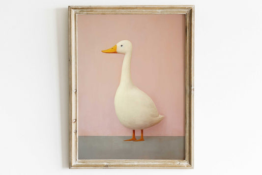 Goose Wall Art, Whimsical Animal Decor, Funny Farm Print - WildfieldPrints