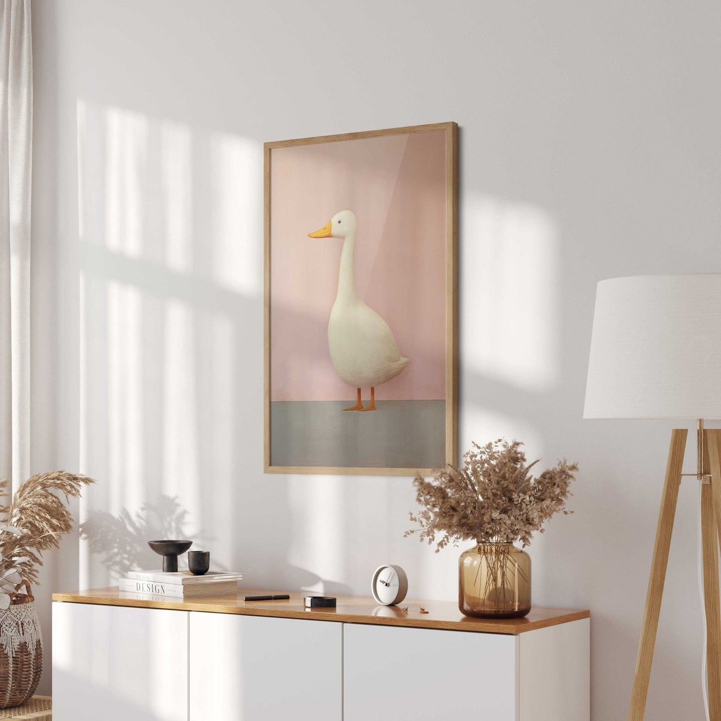 Goose Wall Art, Whimsical Animal Decor, Funny Farm Print - WildfieldPrints