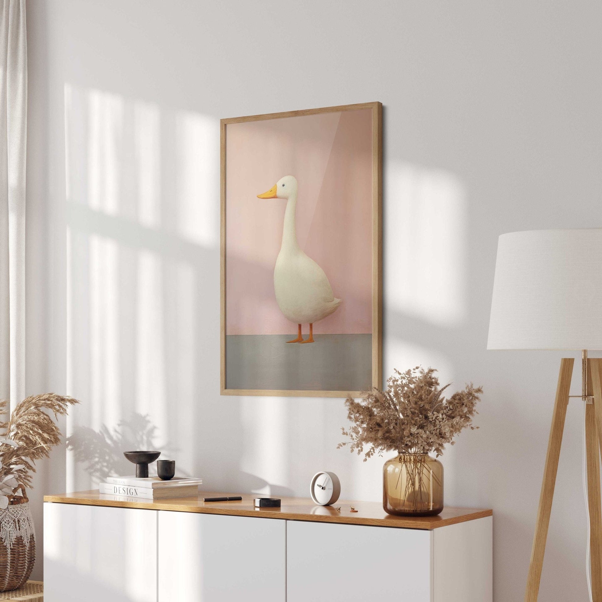 Goose Wall Art, Whimsical Animal Decor, Funny Farm Print - WildfieldPrints
