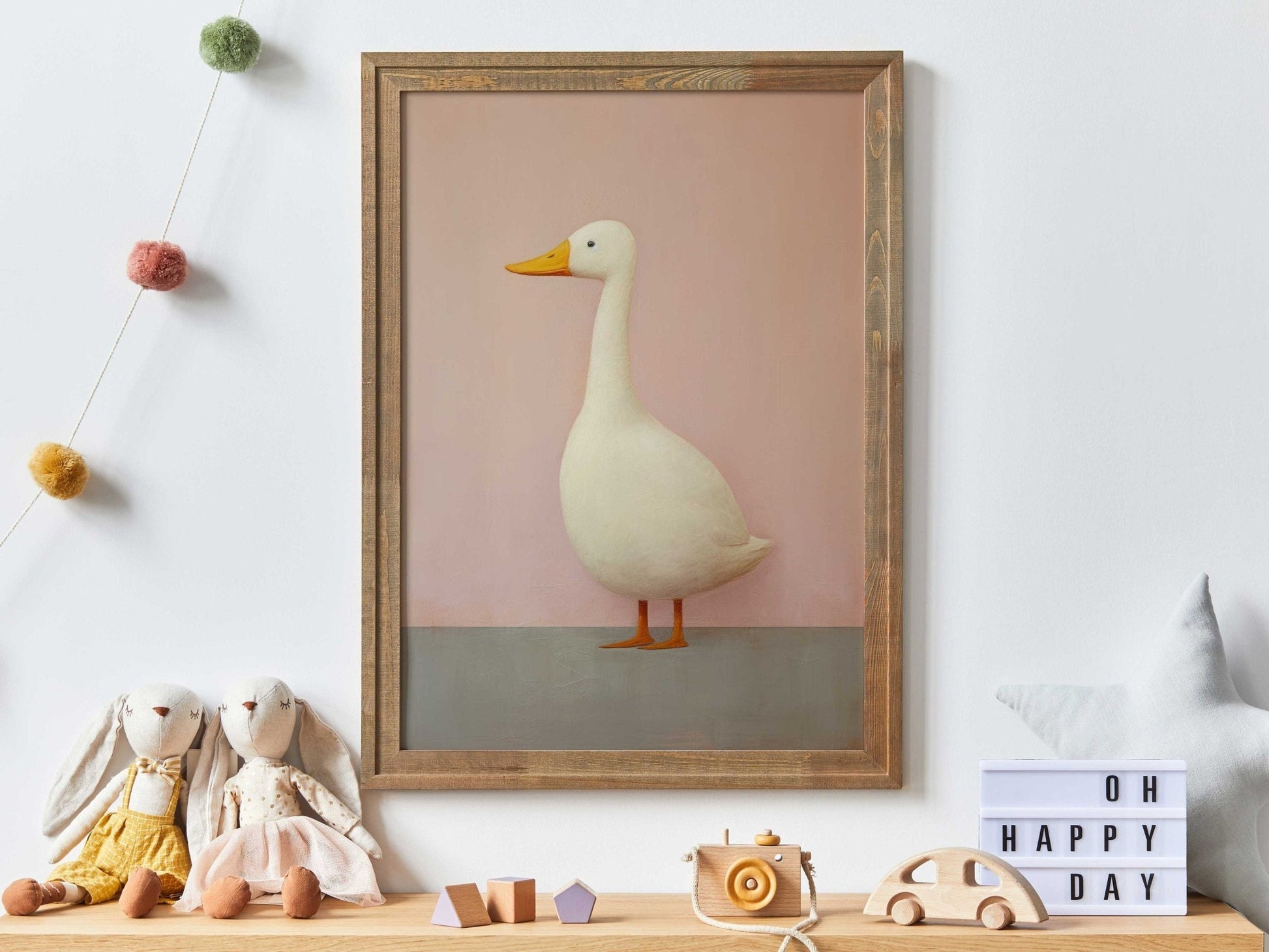 Goose Wall Art, Whimsical Animal Decor, Funny Farm Print - WildfieldPrints