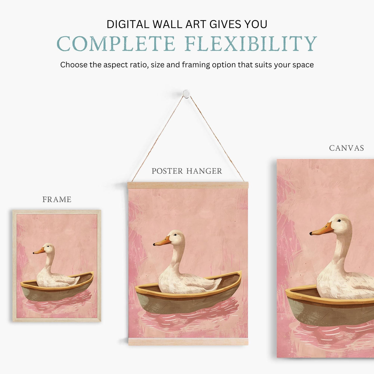 White Goose Wall Art – Animal Nursery Print