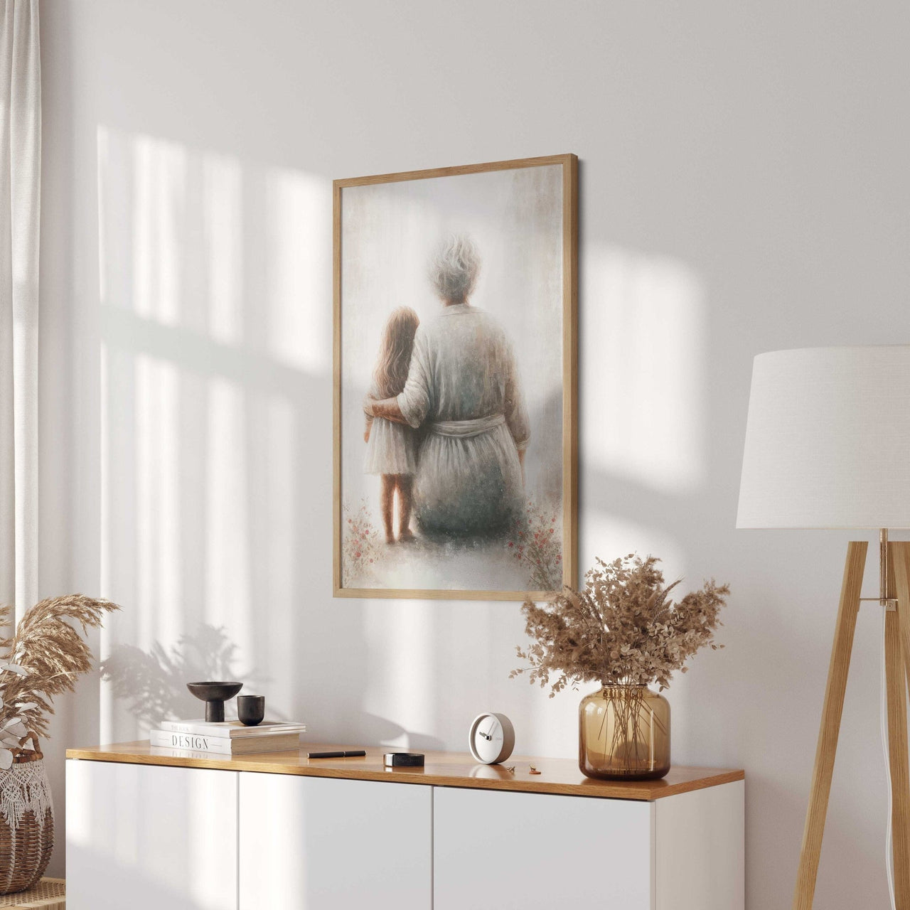 Grandmother & Granddaughter Print – Family Nursery Wall Art