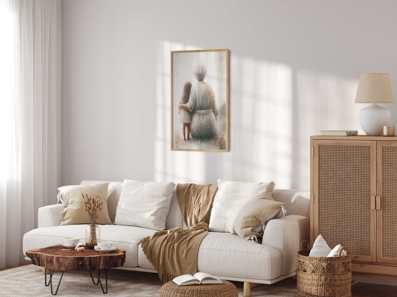 Grandmother & Granddaughter Print – Family Nursery Wall Art