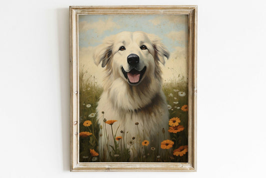Great Pyrenees Art Print, Vintage Dog Decor, Perfect Gift for Owners - WildfieldPrints