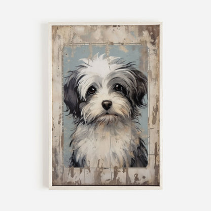 Havanese Dog Print, Rustic Farmhouse Wall Art, Gift for Dog Lovers - WildfieldPrints