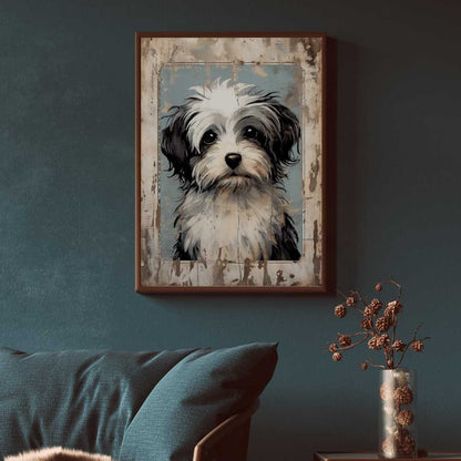 Havanese Dog Print, Rustic Farmhouse Wall Art, Gift for Dog Lovers - WildfieldPrints