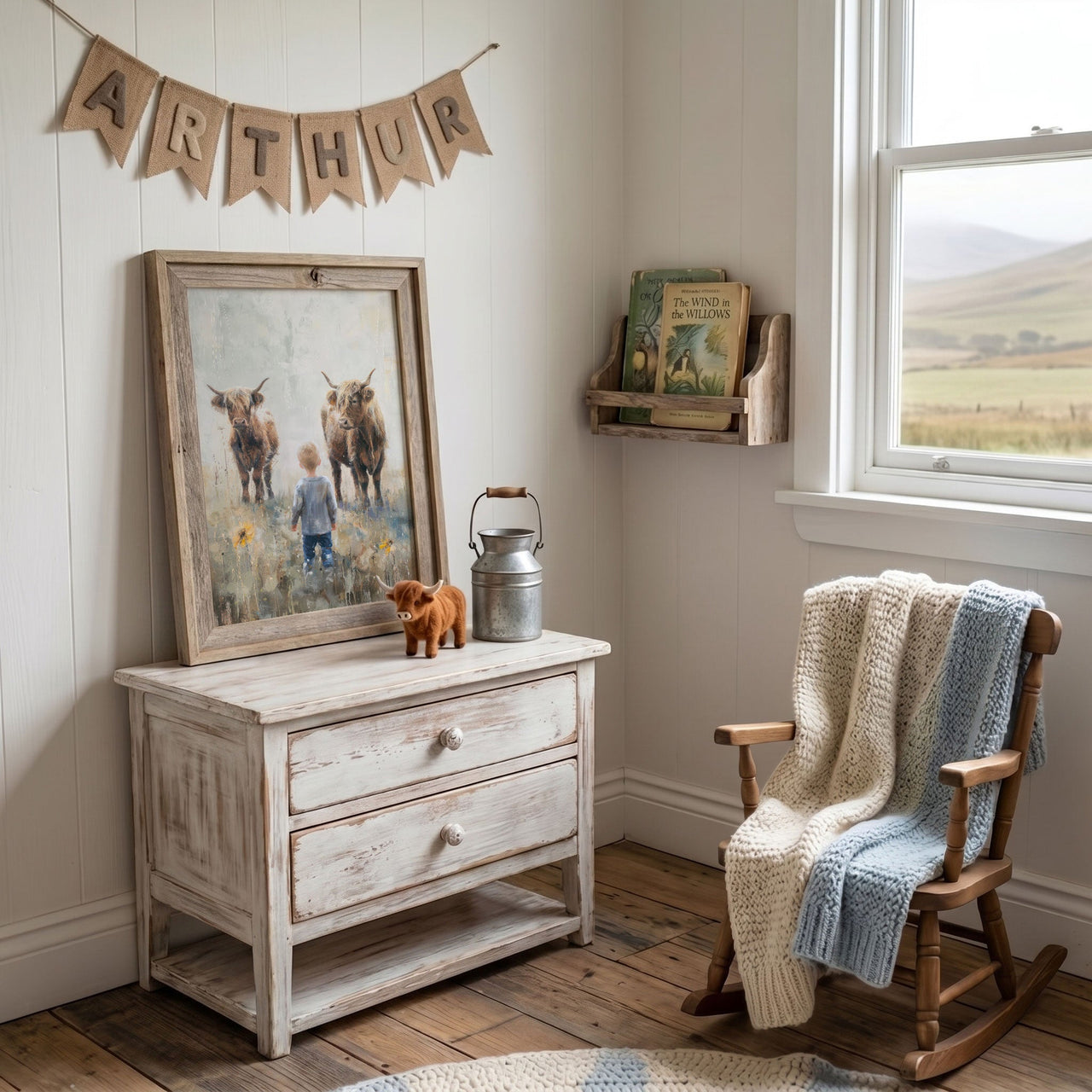 Highland Cow Wall Art – Farm Boys Room Decor