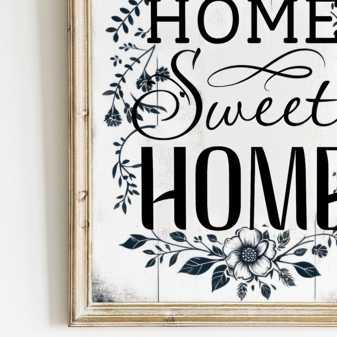 Dark Green Floral Wall Art – Farmhouse Family Room Print